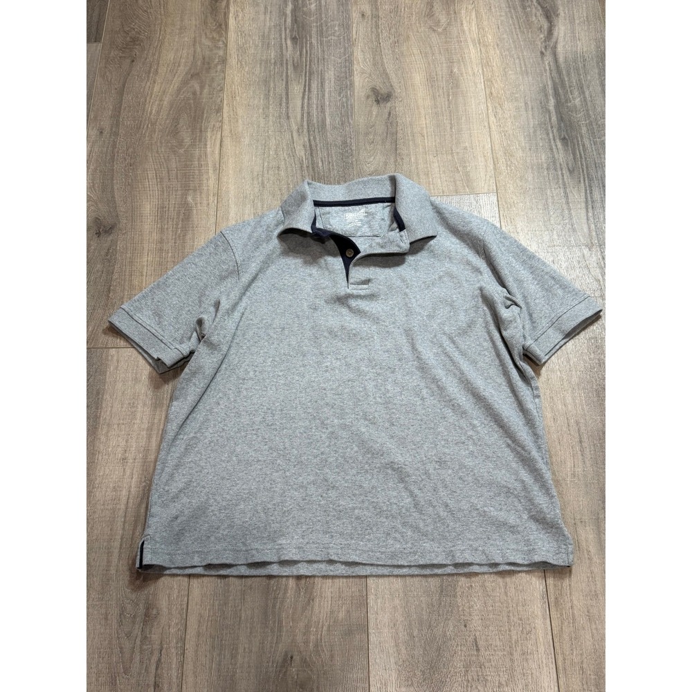Y2K Grey Mens Boxy Soft Fit Polo T Shirt